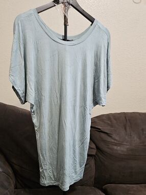 Sage Green Relaxed Scoop Neck Short Sleeve Tee